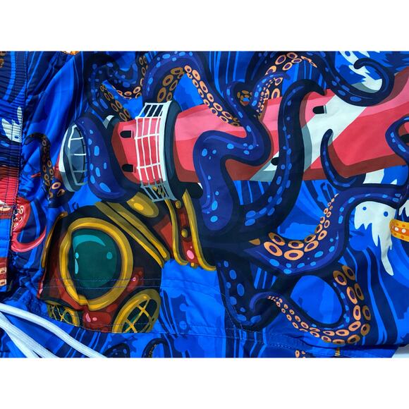 Trunkers Limited Edition Men Swim Trunks Lined Octopus Surf Truck Shorts 2XL - Picture 3 of 9